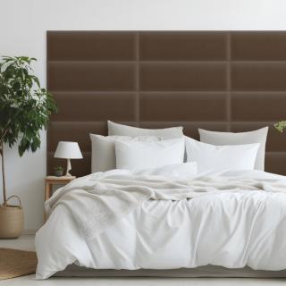 Zamatový čalúnený panel - Obdĺžnik - 60x20cm Hnedá