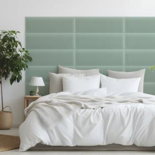Zamatový čalúnený panel - Obdĺžnik - 60x20cm Mäta