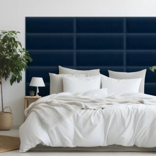 Zamatový čalúnený panel - Obdĺžnik - 60x20cm Námornícka modrá
