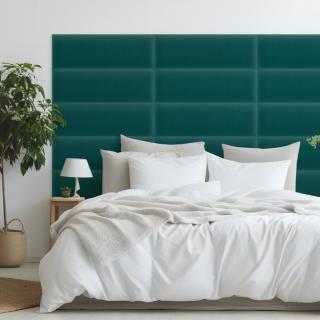 Zamatový čalúnený panel - Obdĺžnik - 60x20cm Tyrkysová