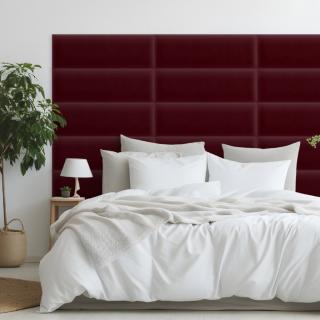 Zamatový čalúnený panel - Obdĺžnik - 60x20cm Vínová