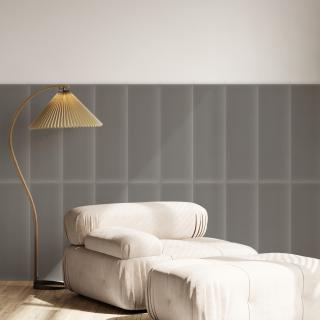 Zamatový čalúnený panel - Obdĺžnik - 90x15cm Šedá
