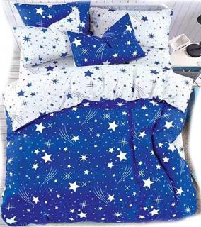 Obliečky Hviezdičky modré Bavlna 7-dielna súprava