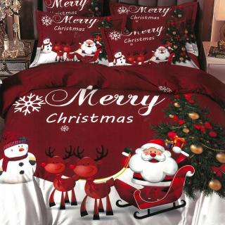 Obliečky Vianočný snehuliak, Santa, stromček Bavlna 3-dielna súprava