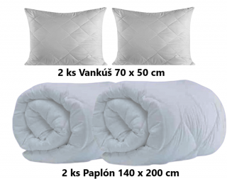Vankúš a Paplón ANTIALERGICKÝ 2ks 70x50 cm / 2Ks 140x200 cm