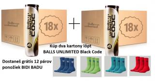2x kartony BALLS UNLIMITED BLACK  CODE 144ks tlakované lopty + ponožky