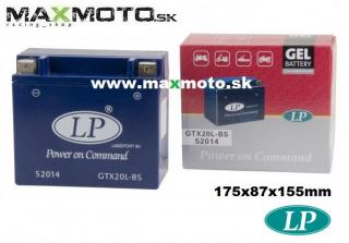 Batéria LP YTX20L-BS/ GTX20L-BS 12V, 18Ah, 175x87x155mm TYP: Gélová (250A)