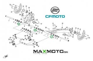 Ložisko uloženia zadného ramena CF MOTO Gladiator X850/ X1000, 9AWA-060109