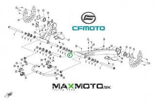 Matica uloženia zadného ramena CF MOTO Gladiator X850/ X1000, 9AWA-060108