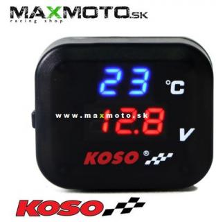 Multifunkčný displej KOSO 3v1 /teplota, napätie, USB zásuvka/
