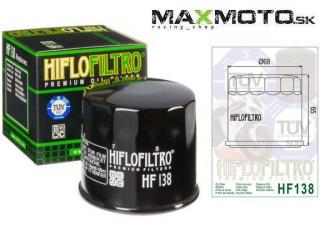 Olejový filter SUZUKI KingQuad 750/700/500/450/400, Quadrunner HF138, 16510-07J00 TYP FILTRA: HF138