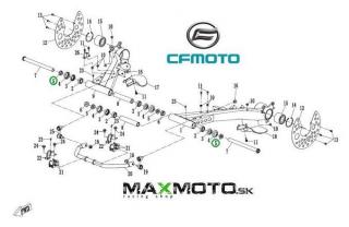 Puzdro zadného ramena CF MOTO Gladiator X850/ X1000, 9AWA-060102