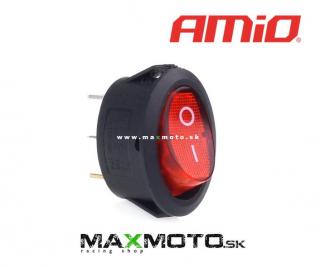 Univerzálny vypínač AMIO ON/ OFF s červeným podsvietením 12/230V Prevedenie: oválny