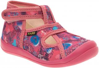 Detské papuče FARE 4114447A na suchý zips Farba: Ružová, Veľkosť: 29