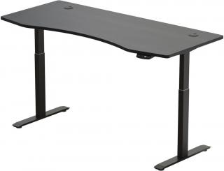 Elektricky výškovo nastaviteľný stôl Hi5 - 2 segmentový, pamäťový ovládač - čierna konštrukcia, čierna doska  Šírka 150 cm