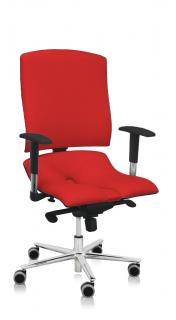 Ergonomická kancelárska stolička Asana Steel Standard  11 farieb Farba čalúnenia: Eko koža Červená 582, Opierky rúk: bez opierok
