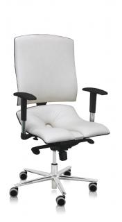 Ergonomická kancelárska stolička Asana Steel Standard  11 farieb Farba čalúnenia: Eko koža Krémová 554, Opierky rúk: s opierkami