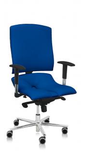 Ergonomická kancelárska stolička Asana Steel Standard  11 farieb Farba čalúnenia: Eko koža Modrá 567, Opierky rúk: bez opierok