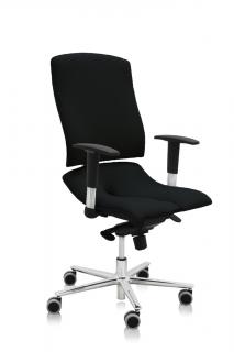 Ergonomická kancelárska stolička Asana Steel Standard  11 farieb Farba čalúnenia: Látka Atlantic Čierna 60999, Opierky rúk: s opierkami