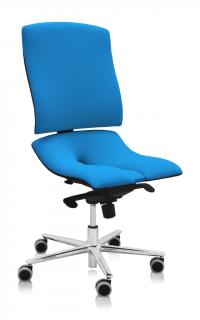 Ergonomická kancelárska stolička Asana Steel Standard  11 farieb Farba čalúnenia: Látka Atlantic Modrá 66086, Opierky rúk: bez opierok