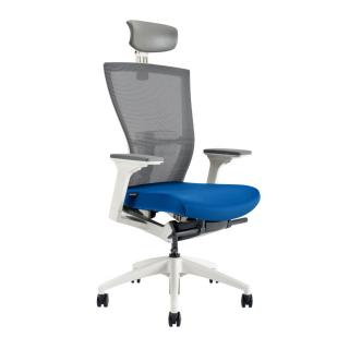 Ergonomická kancelárska stolička OfficePro Merens White  3 farby Farba: modrá, Opierka hlavy: s opierkou