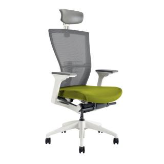 Ergonomická kancelárska stolička OfficePro Merens White  3 farby Farba: zelená, Opierka hlavy: s opierkou