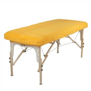 Froté napínacia plachta Wuwei WellTouch na masážny stôl  krémová / bordová Farba: žltá, Veľkosť: L/XL