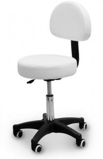Kozmetická stolička s operadlom Tandem COP  biela / krémová Farba: biela
