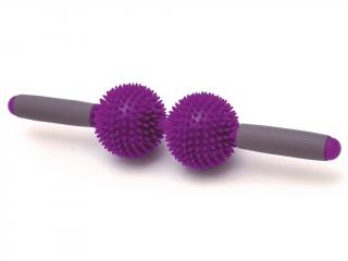 Masážny valček s loptičkami SISSEL® Spiky Twin Roller  47 x 10 cm, 2 farby Farba: fialová