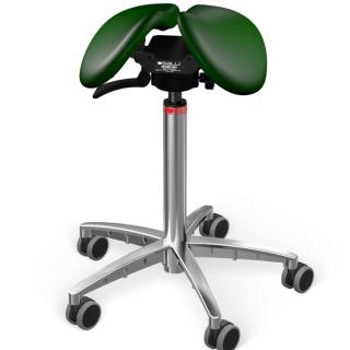 Sedlová stolička SALLI Swing  24 farieb Farba čalúnenia: Koža - borovicová zelená #98015, Konštrukcia: chrómová + štandard základňa, Výška postavy:…