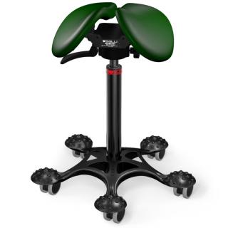 Sedlová stolička SALLI Swing  24 farieb Farba čalúnenia: Koža - borovicová zelená #98015, Konštrukcia: čierna + masážna Salli základňa, Výška postavy:…