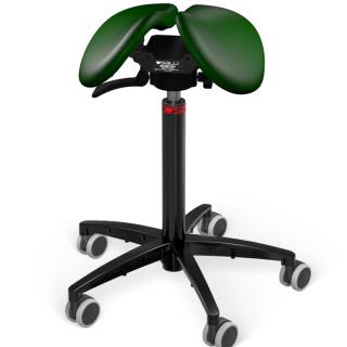 Sedlová stolička SALLI Swing  24 farieb Farba čalúnenia: Koža - borovicová zelená #98015, Konštrukcia: čierna + štandard základňa, Výška postavy:…
