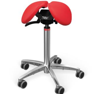 Sedlová stolička SALLI Swing  24 farieb Farba čalúnenia: Koža - PQ červená #05011/PQ, Konštrukcia: chrómová + štandard základňa, Výška postavy:…