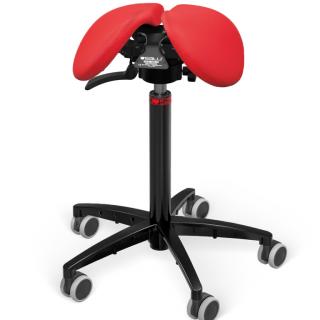 Sedlová stolička Salli SwingFit  24 farieb Farba čalúnenia: Koža - PQ červená #05011/PQ, Konštrukcia: čierna + štandard základňa, Výška postavy:…