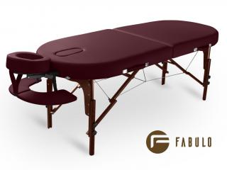 Skladací masážny stôl Fabulo DIABLO Oval Set  192*76 cm / 16,3 kg / 4 farby Farba: bordová