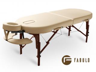 Skladací masážny stôl Fabulo DIABLO Oval Set  192*76 cm / 16,3 kg / 4 farby Farba: krémová