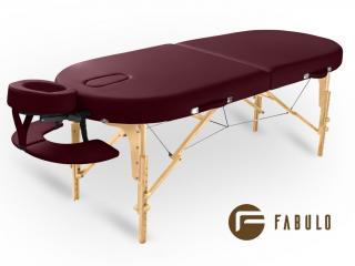 Skladací masážny stôl Fabulo GURU Oval Set  192*76 cm / 16,3 kg / 5 farieb Farba: bordová