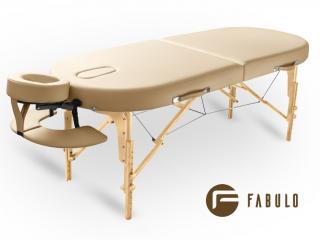 Skladací masážny stôl Fabulo GURU Oval Set  192*76 cm / 16,3 kg / 5 farieb Farba: krémová