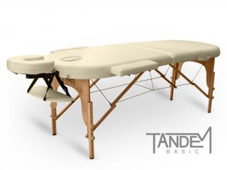 Skladací masážny stôl TANDEM Basic-2 Oval  195*70 cm / 13,1 kg / krémová Farba: krémová