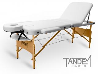 Skladací masážny stôl TANDEM Basic-3  195*70 cm / 15,3 kg / 4 farby Farba: biela