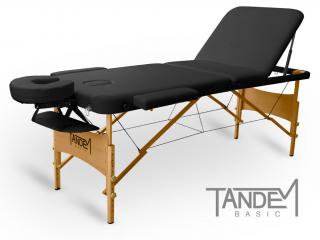 Skladací masážny stôl TANDEM Basic-3  195*70 cm / 15,3 kg / 4 farby Farba: čierna