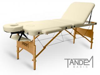 Skladací masážny stôl TANDEM Basic-3  195*70 cm / 15,3 kg / 4 farby Farba: krémová