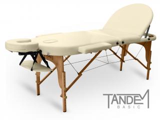 Skladací masážny stôl TANDEM Basic-3 Oval  195*70 cm / 15,3 kg / krémová Farba: krémová