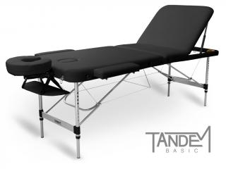 Skladací masážny stôl TANDEM Basic ALU-3  195*70 cm / 14,6 kg / 2 farby Farba: čierna