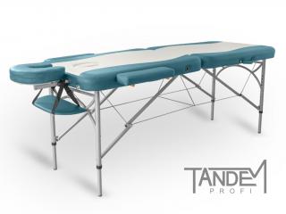 Skladací masážny stôl TANDEM Profi A2D Duo  195*70 cm / 14,8 kg / 5 farieb Farba: bielo-tyrkysová