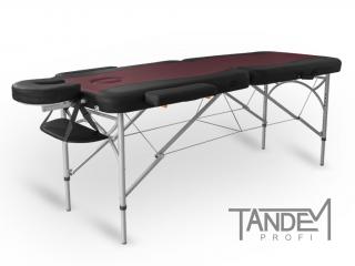 Skladací masážny stôl TANDEM Profi A2D Duo  195*70 cm / 14,8 kg / 5 farieb Farba: bordovo-čierna