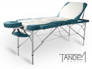 Skladací masážny stôl TANDEM Profi A3D Duo  195*70 cm / 15,9 kg / 5 farieb Farba: bielo-tyrkysová