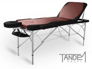 Skladací masážny stôl TANDEM Profi A3D Duo  195*70 cm / 15,9 kg / 5 farieb Farba: bordovo-čierna
