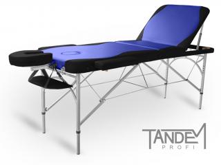 Skladací masážny stôl TANDEM Profi A3D Duo  195*70 cm / 15,9 kg / 5 farieb Farba: modro-čierna