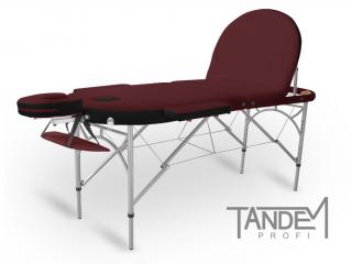 Skladací masážny stôl TANDEM Profi A3D Oval Duo  195*70 cm / 14,6 kg / 2 farby Farba: bordovo-čierna